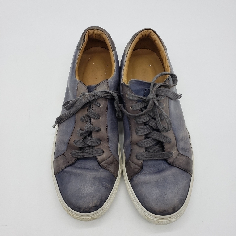 Ace Marks lace up shoe Men US 9.5 blue gray leather upper leather lining sneaker - Picture 2 of 12